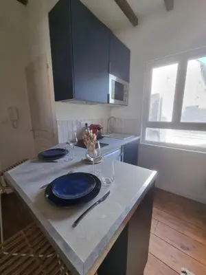 Cuisine ou kitchenette dans l'établissement Joli duplex, climatisé, avec local à vélos