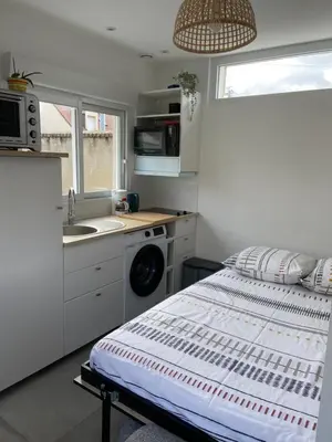Cuisine ou kitchenette dans l'établissement gîte cosy Le Mans
