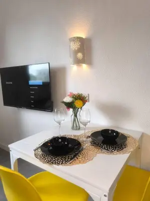 Télévision ou salle de divertissement dans l'établissement Magnifique Studio Douillet