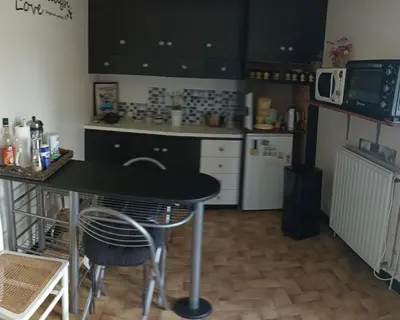 Cuisine ou kitchenette dans l'établissement Appartement proche circuit 24 h du Mans