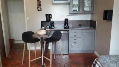 Cuisine ou kitchenette dans l'établissement Logis Muraille Romaine, Centre Historique, Lit queen size