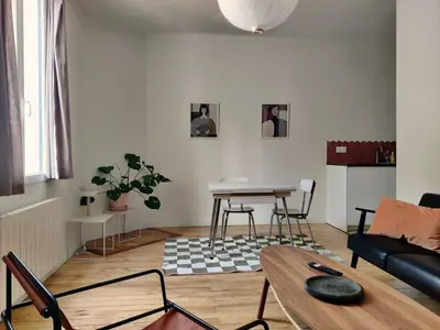 Coin salon dans l'établissement Grand Appart neuf, calme, wifi
