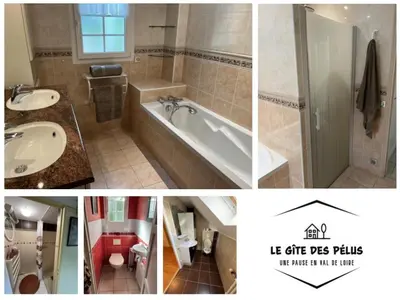 Salle de bains dans l'établissement Le gîte des pélus