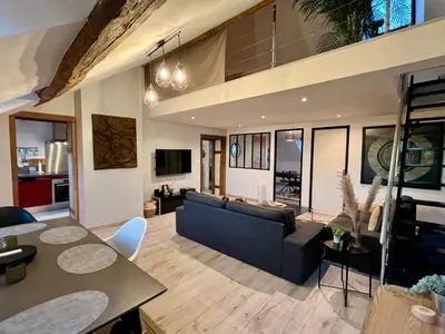 Télévision ou salle de divertissement dans l'établissement Appartement spacieux au cœur de Blois