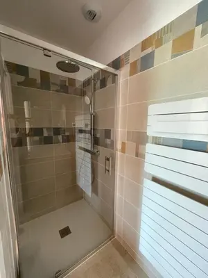 Salle de bains dans l'établissement Fermette et Ecuries Tourangelles