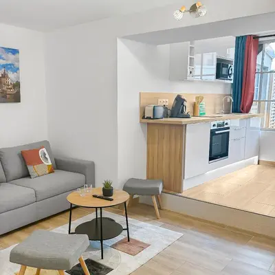 Cuisine ou kitchenette dans l'établissement Design élégant et Parking privé en Hyper Centre