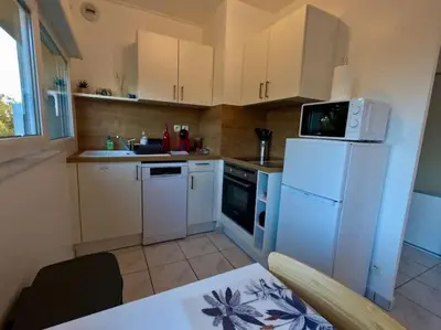 Cuisine ou kitchenette dans l'établissement Studio cosy Tours-Sud