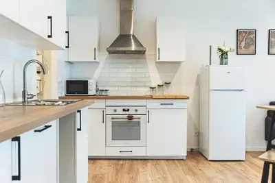Cuisine ou kitchenette dans l'établissement L'escapade professionnelle - T3 - St Barth