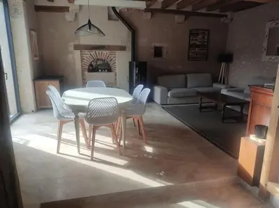 Coin salon dans l'établissement Maison de campagne