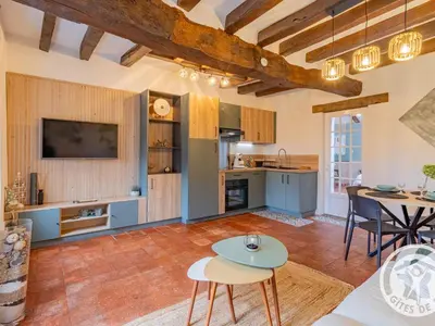 Cuisine ou kitchenette dans l'établissement Charmant gîte près d'Angers avec extérieur privé - FR-1-622-93