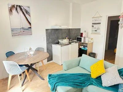 Cuisine ou kitchenette dans l'établissement Escale 1