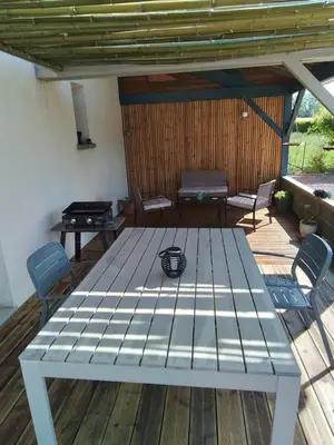Balcon ou terrasse dans l'établissement Studio avec jardin