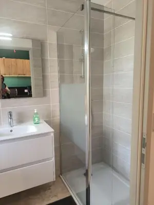 Salle de bains dans l'établissement Gite la grand cour