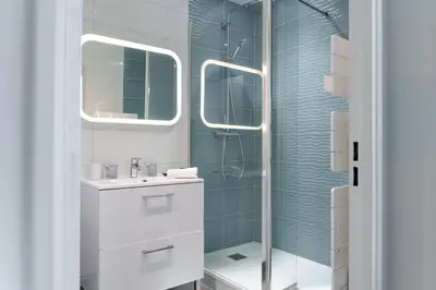 Salle de bains dans l'établissement Appartement vue Cher sud Tours parking