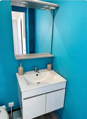 Salle de bains dans l'établissement Bugle