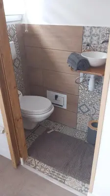Salle de bains dans l'établissement La petite cabane