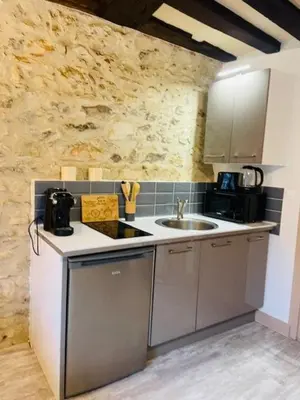 Cuisine ou kitchenette dans l'établissement Le Studio du Vieux-Mans - 2 guests - Wifi