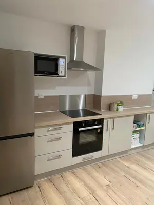 Cuisine ou kitchenette dans l'établissement Spacieux appartement avec terrasse
