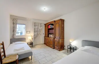 Un ou plusieurs lits dans un hébergement de l'établissement La maison en bois - 6 personnes