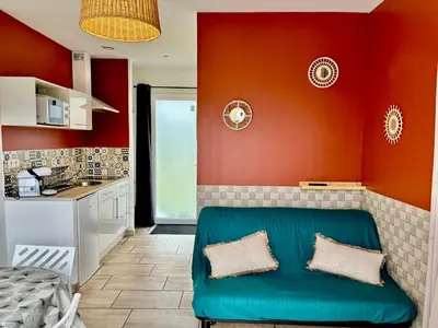 Cuisine ou kitchenette dans l'établissement Gîte à la campagne 4