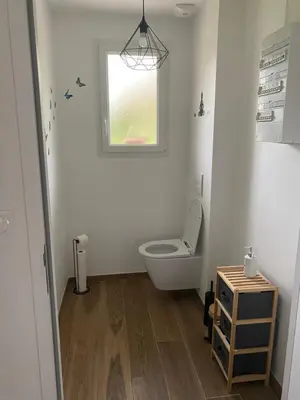 Salle de bains dans l'établissement Gite l Auvetia 150 circuit 24 h