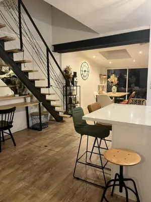 Coin salon dans l'établissement Maison 6 personnes - Idéal 24h du Mans
