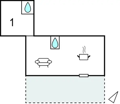 Plan de l'établissement 1 Bedroom Amazing Home In Bléré