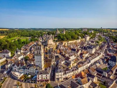 Vue générale sur Chambourg-sur-Indre ou vue de la ville depuis l'appartement