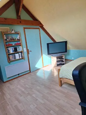 Télévision ou salle de divertissement dans l'établissement Chambres Teloché