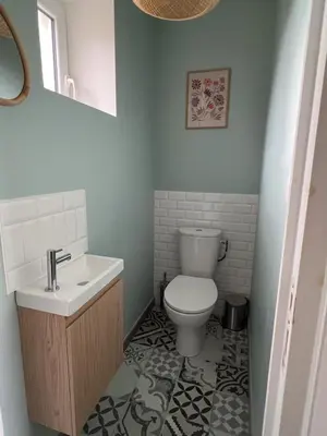 Salle de bains dans l'établissement Gîte de la Sablonnière