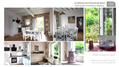 Cuisine ou kitchenette dans l'établissement La Maison du Prieuré de Bocé