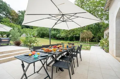 Jardin de l'établissement Le Clos des Moriers 2 hours from Paris-Piscine-12 pers