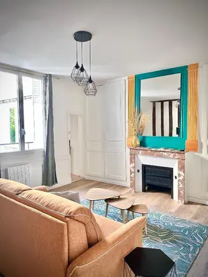 Coin salon dans l'établissement Charmant studio à deux pas de la gare