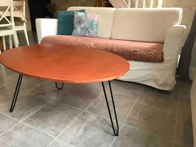 Coin salon dans l'établissement Maison rénovée dans un corps de ferme