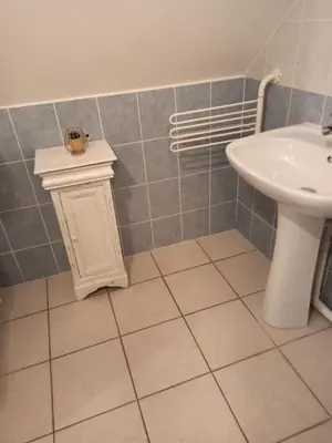 Salle de bains dans l'établissement Gite La Trotiniere