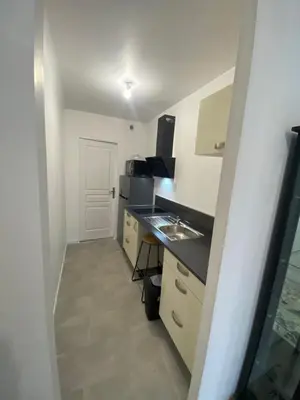 Cuisine ou kitchenette dans l'établissement APPART CIRCUIT 24h
