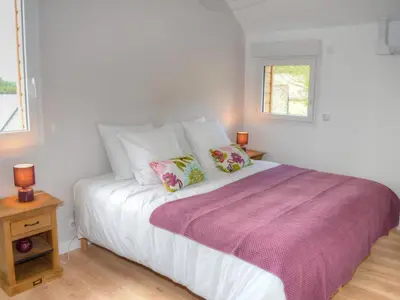 Un ou plusieurs lits dans un hébergement de l'établissement Gîte de charme en Touraine avec spa et jardin privé - FR-1-381-610