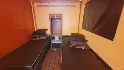 Télévision ou salle de divertissement dans l'établissement Camping La Fritillaire