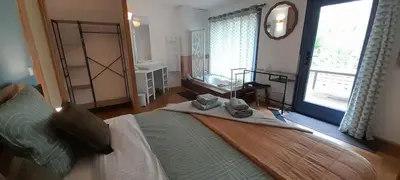 Un ou plusieurs lits dans un hébergement de l'établissement Evasion Nature, Lodge ideal pres du Zoo de Beauval