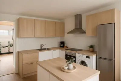 Cuisine ou kitchenette dans l'établissement Loft 5 Chambres - 3 Salles de Bain - Place de parking privé - Proximité Gare ,circuit, centre ville -Événements du circuit
