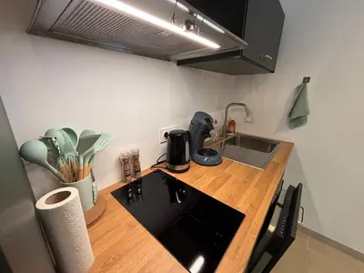 Cuisine ou kitchenette dans l'établissement Gîte Le Val De Galerne , à 5 minutes du Zoo Parc de Beauval