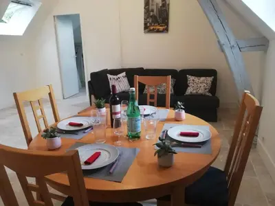 Coin salon dans l'établissement Appartement accueillant à Luynes, 60 m² avec jardin