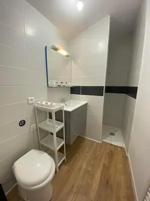 Salle de bains dans l'établissement Studio 2 personnes Villandry avec jardin