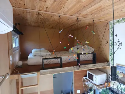 Télévision ou salle de divertissement dans l'établissement tiny house