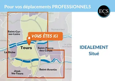 Plan de l'établissement 3 Central Tours Bleu - Proche de tous commerces