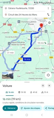 Plan de l'établissement Chambre près du circuit des 24h