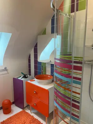 Salle de bains dans l'établissement Chez Charly