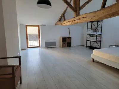 Un ou plusieurs lits dans un hébergement de l'établissement Maison de Loretz du 18e siècle en Anjou entre vignes et châteaux