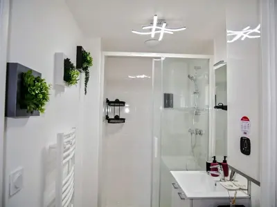 Salle de bains dans l'établissement Nid douillet tout équipé, 6 min château d'Amboise
