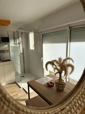 Cuisine ou kitchenette dans l'établissement Studio